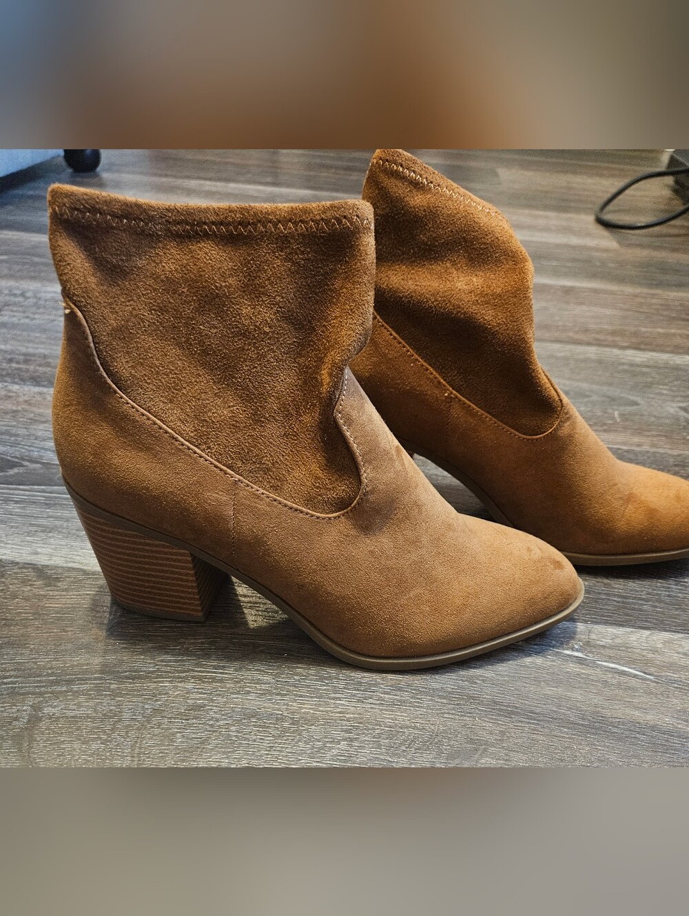 3 For $15 🎊 Brown Suede Fold-Over Ankle Boots - Picture 2 of 10